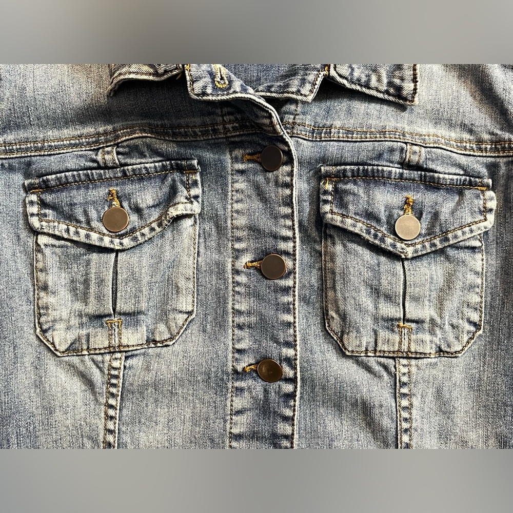 Kut from the Kloth Light Blue Denim Jean Jacket - Picture 4 of 16